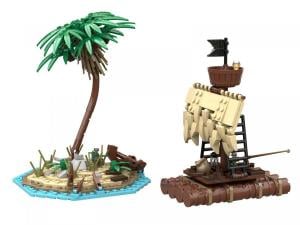 Pirateninsel: Insel mit Floß