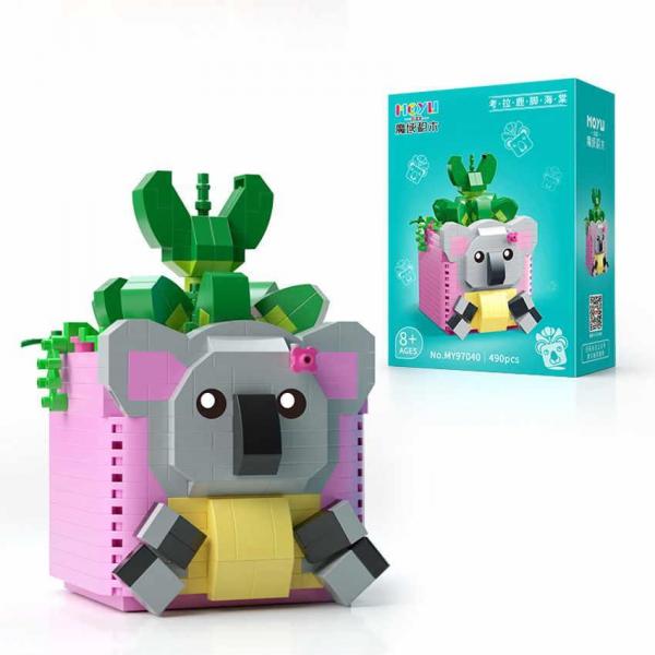 Plant with Koala Plantpot (diamond blocks)