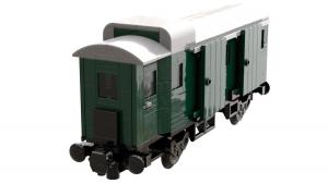 Baggage car in dark green