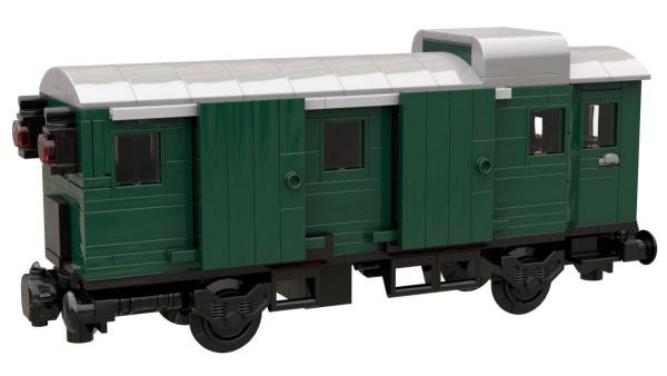 Baggage car in dark green