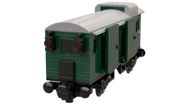 Baggage car in dark green