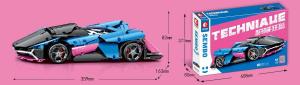 Sportscar in blue/pink/black