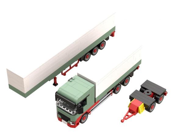 Logistics Truck with Dolly and Trailer