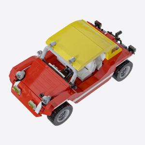 Roter Buggy mit gelbem Dach