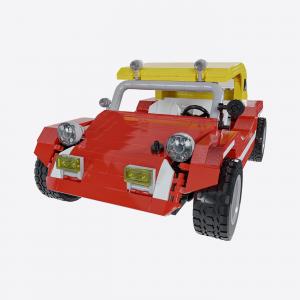 Roter Buggy mit gelbem Dach