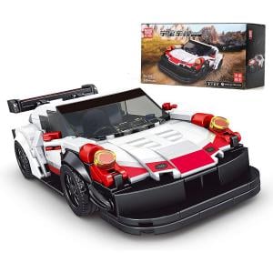 White-Black-Red Turbo Sports Car incl. Display Box 