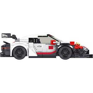 White-Black-Red Turbo Sports Car incl. Display Box 