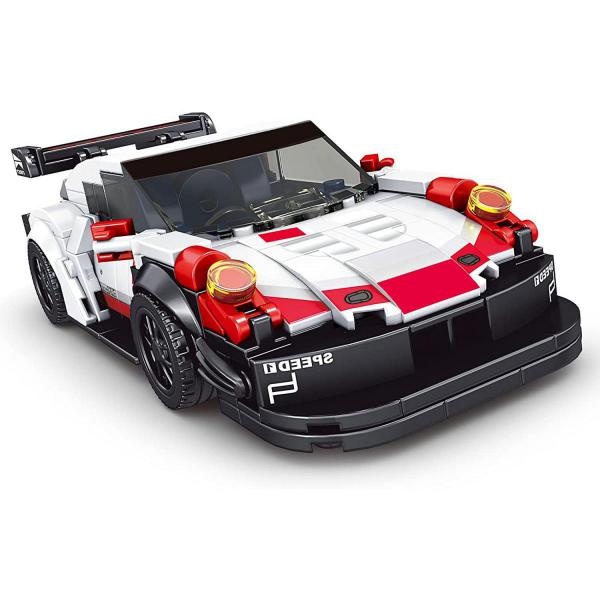 White-Black-Red Turbo Sports Car incl. Display Box 