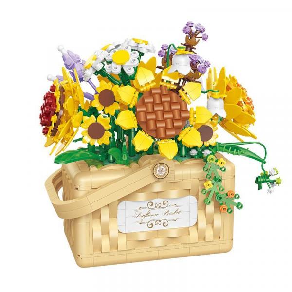 Sunflowers in a wicker basket (mini blocks)