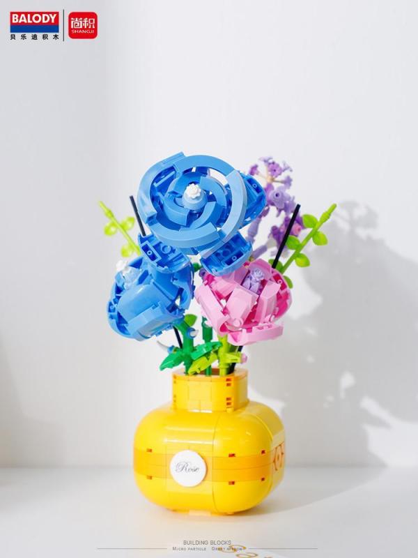 Rosen in Vase (mini blocks)