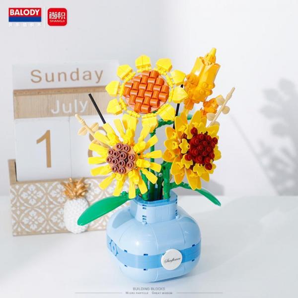 Sonneblume in Vase (mini blocks)