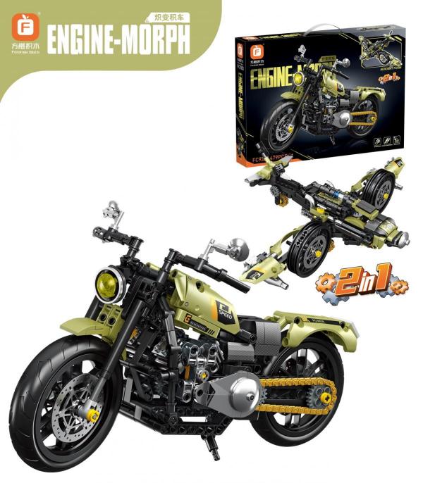 grünes 2in1-Motorrad