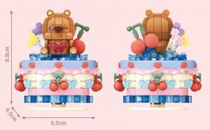 Shaking cake with animal design-Bear&cherry (mini blocks)