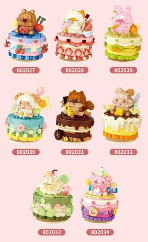 Shaking cake with animal design-Bear&cherry (mini blocks)