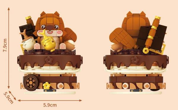 Shaking cake with animal design- Squirrel & cookie (mini blocks)