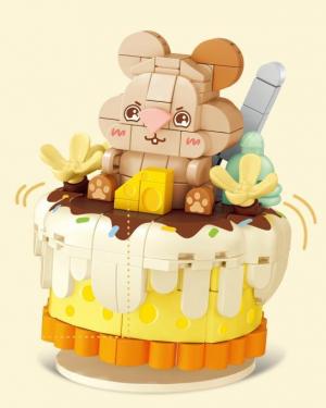 Wackelkuchen mit Tiermotiv - Hamster & Käse (mini blocks)