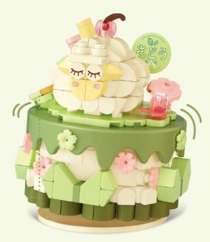 Shaking cake with animal design- Sheep&Matchabiscuits(mini blocks)