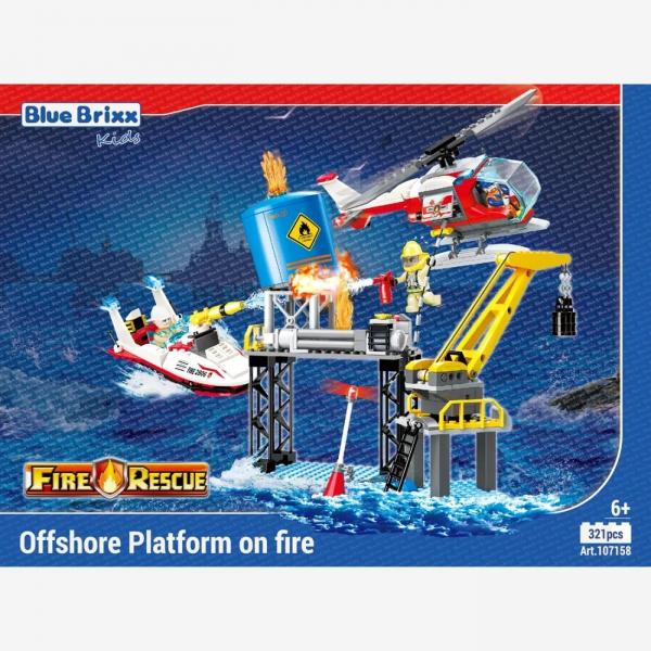 Stadtfeuerwehr: Offshore-Plattform in Brand