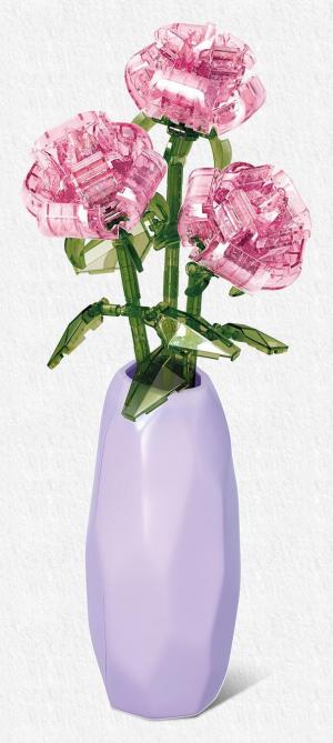 Crystal roses with vase