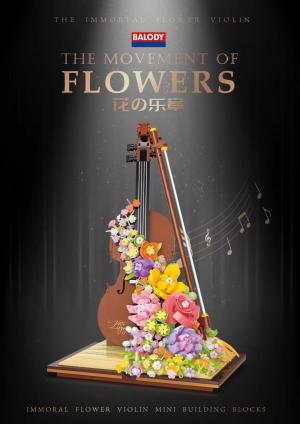 Violin with flowers (mini blocks)