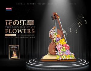 Violin with flowers (mini blocks)