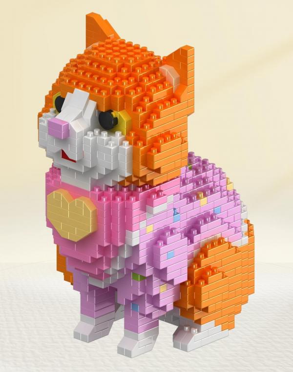 Große orangefarbene Katze (diamond blocks)