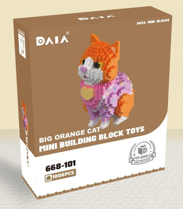 Große orangefarbene Katze (diamond blocks)