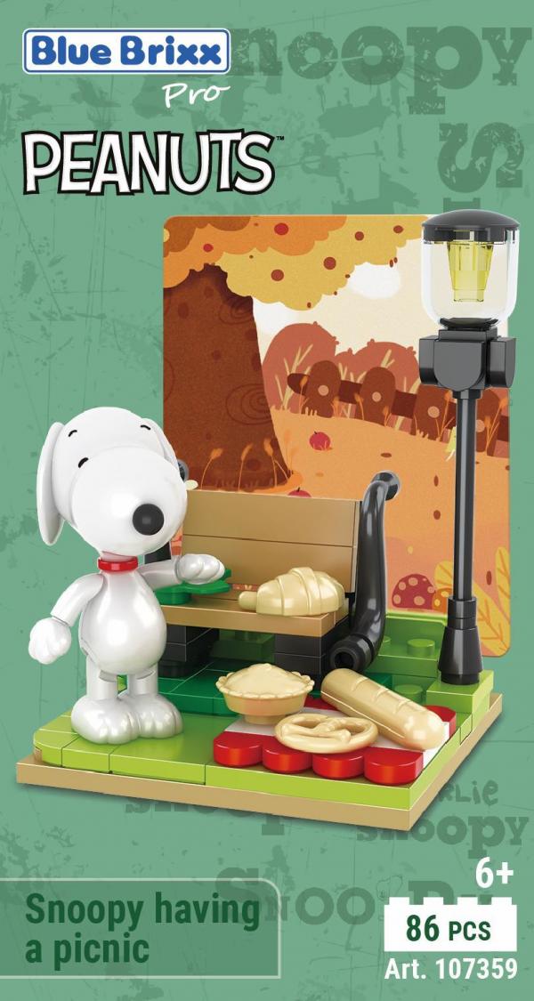 Snoopy having a picnic