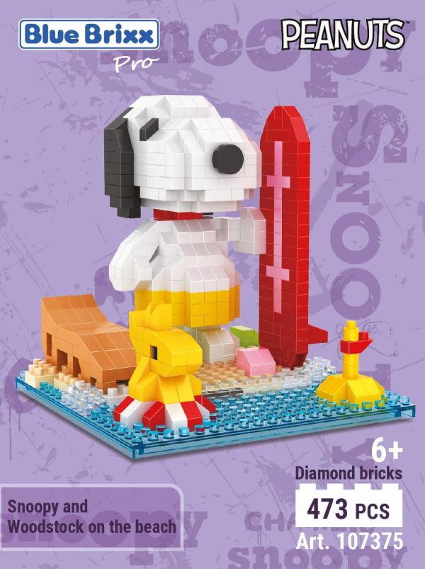  Snoopy and Woodstock on the beach (diamond blocks)