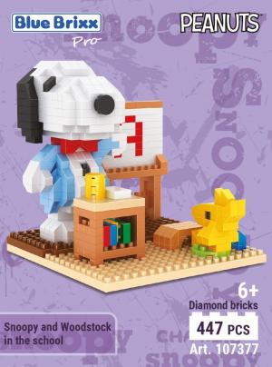 Snoopy and Woodstock in the school (diamond blocks)