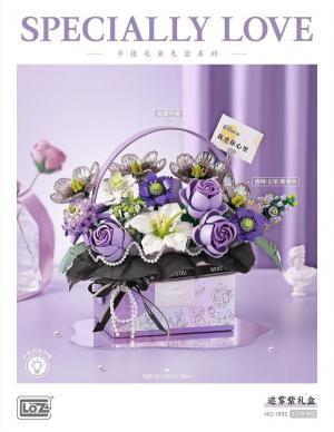 Blumenstrauß-Geschenkbox – Misty Purple (mini blocks)