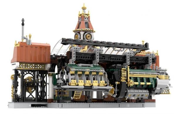 Steampunk train station