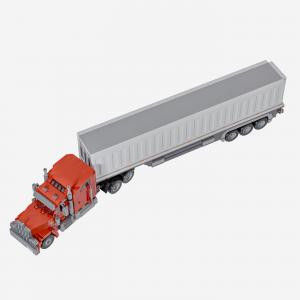 US-LKW rot-weiß mit Ladung