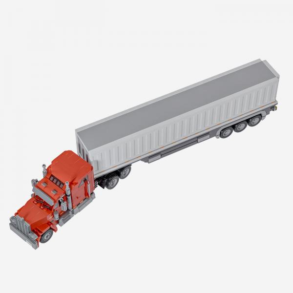 US-LKW rot-weiß mit Ladung