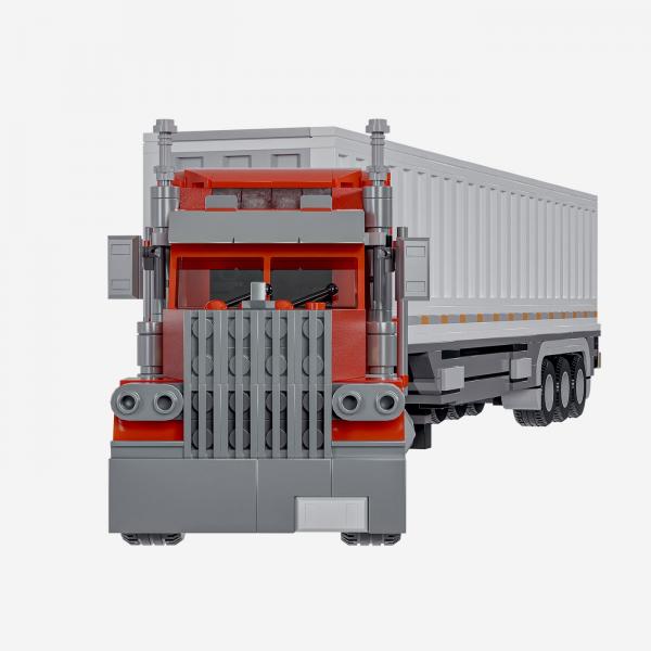 US-LKW rot-weiß mit Ladung