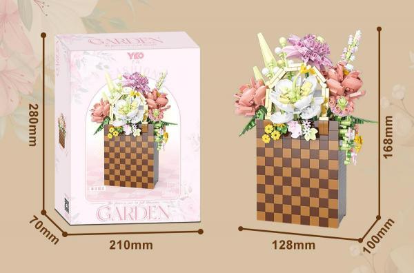 Flowers in mesh bag (diamond blocks)