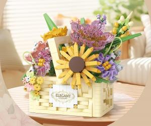 Basket of flowers (diamond blocks)