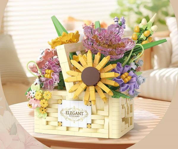 Basket of flowers (diamond blocks)