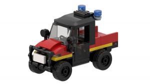 Fire brigade ATV on transport trailer