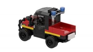 Fire brigade ATV on transport trailer