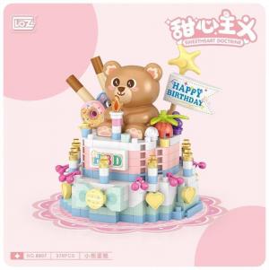 Beary birthday cake (diamond blocks)