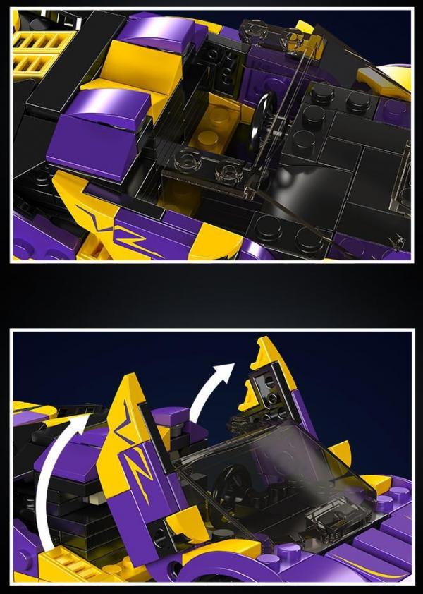 Super sports car in purple/yellow