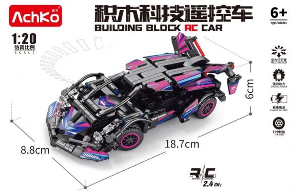 Remote-controlled speedster in black/pink