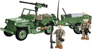 Jeep Willys MB incl. trailer and M2 rifle of the US Army