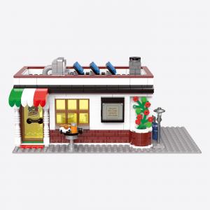 Pizza restaurant and delivery scooter