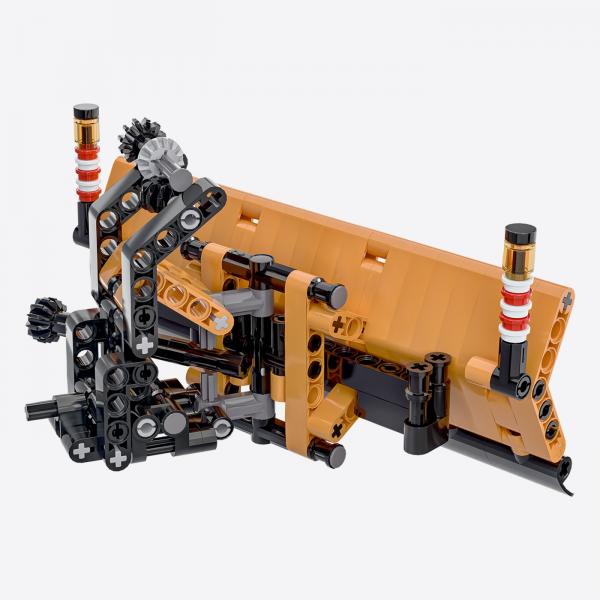 Salt spreader and snow plough attachment for municipal multi-purpose vehicle 1:18
