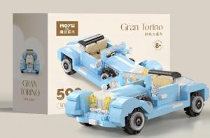 Blue vintage car (diamond blocks)