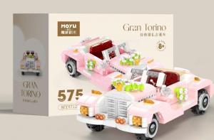 Pink vintage car (diamond blocks)