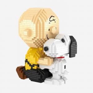 Charlie Brown kuschelt mit Snoopy (diamond blocks)