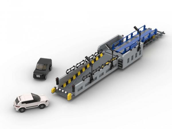 Autoauffahrtermial mit Autotransportwaggon (8w)